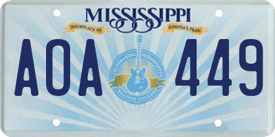 MS license plate AOA449