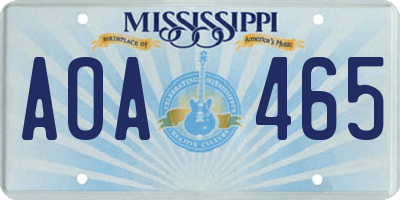 MS license plate AOA465