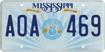 MS license plate AOA469