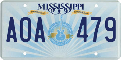 MS license plate AOA479