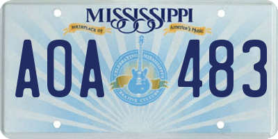 MS license plate AOA483