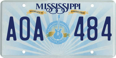 MS license plate AOA484