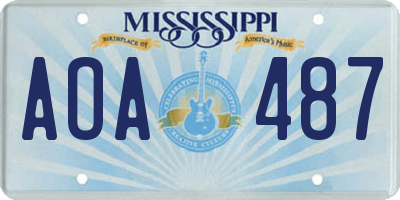 MS license plate AOA487