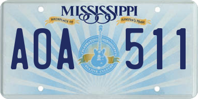 MS license plate AOA511