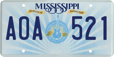 MS license plate AOA521