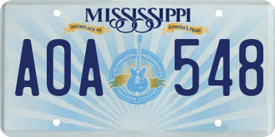MS license plate AOA548