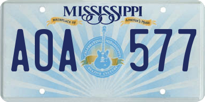 MS license plate AOA577