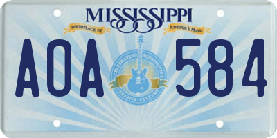 MS license plate AOA584