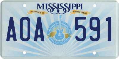 MS license plate AOA591