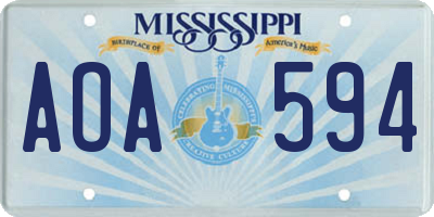 MS license plate AOA594