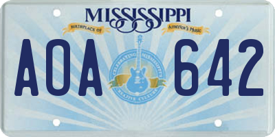 MS license plate AOA642