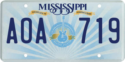 MS license plate AOA719