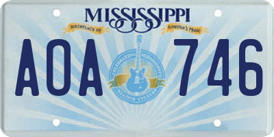 MS license plate AOA746