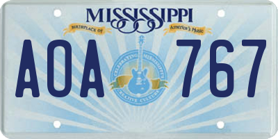 MS license plate AOA767