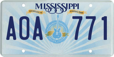 MS license plate AOA771