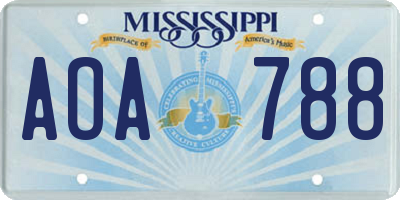 MS license plate AOA788