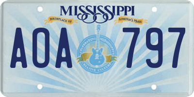 MS license plate AOA797