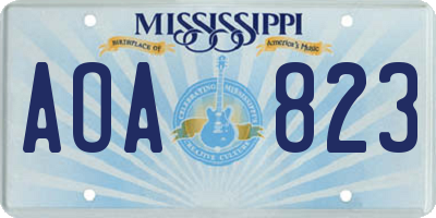 MS license plate AOA823