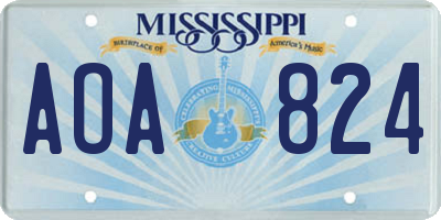 MS license plate AOA824
