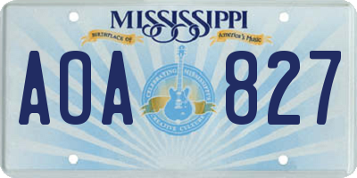 MS license plate AOA827