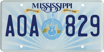 MS license plate AOA829