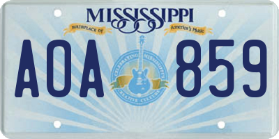 MS license plate AOA859