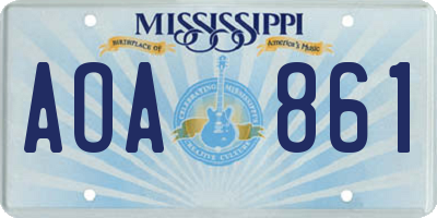 MS license plate AOA861