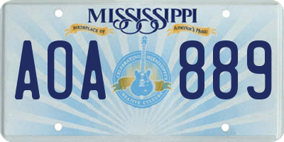 MS license plate AOA889