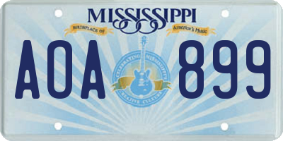 MS license plate AOA899