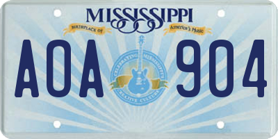 MS license plate AOA904