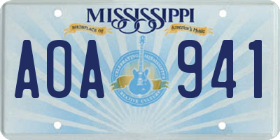 MS license plate AOA941