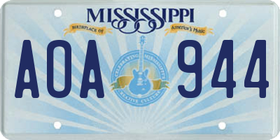 MS license plate AOA944