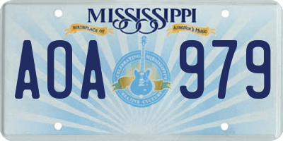 MS license plate AOA979
