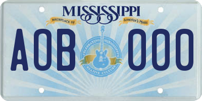 MS license plate AOB000