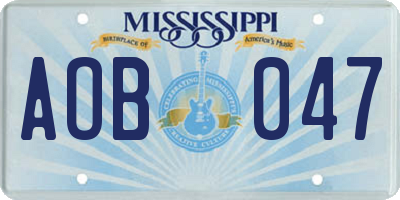 MS license plate AOB047