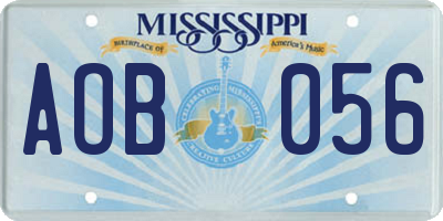MS license plate AOB056