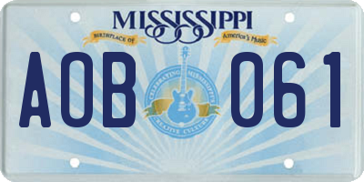 MS license plate AOB061