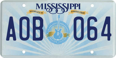 MS license plate AOB064