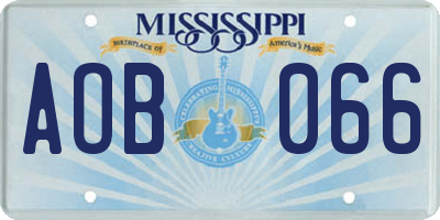 MS license plate AOB066