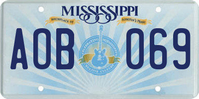 MS license plate AOB069
