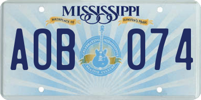 MS license plate AOB074