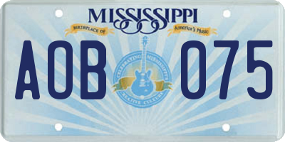 MS license plate AOB075