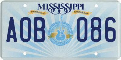 MS license plate AOB086