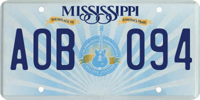 MS license plate AOB094