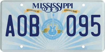 MS license plate AOB095
