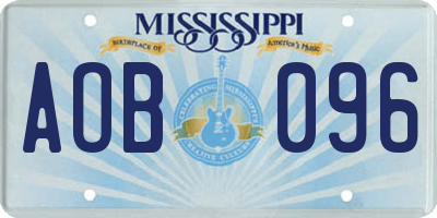 MS license plate AOB096