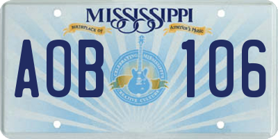 MS license plate AOB106