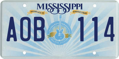 MS license plate AOB114