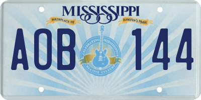 MS license plate AOB144