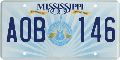 MS license plate AOB146
